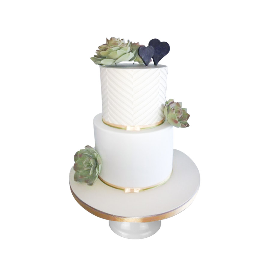 Succulent Plant, pastel de boda de 2 pisos