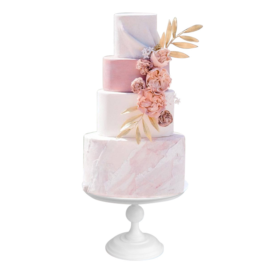 Pink Wedding Cake, pastel de boda con detalles rosados