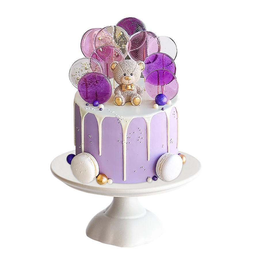 Very Peri Bear - Pastel decorado con osito para cumpleaños