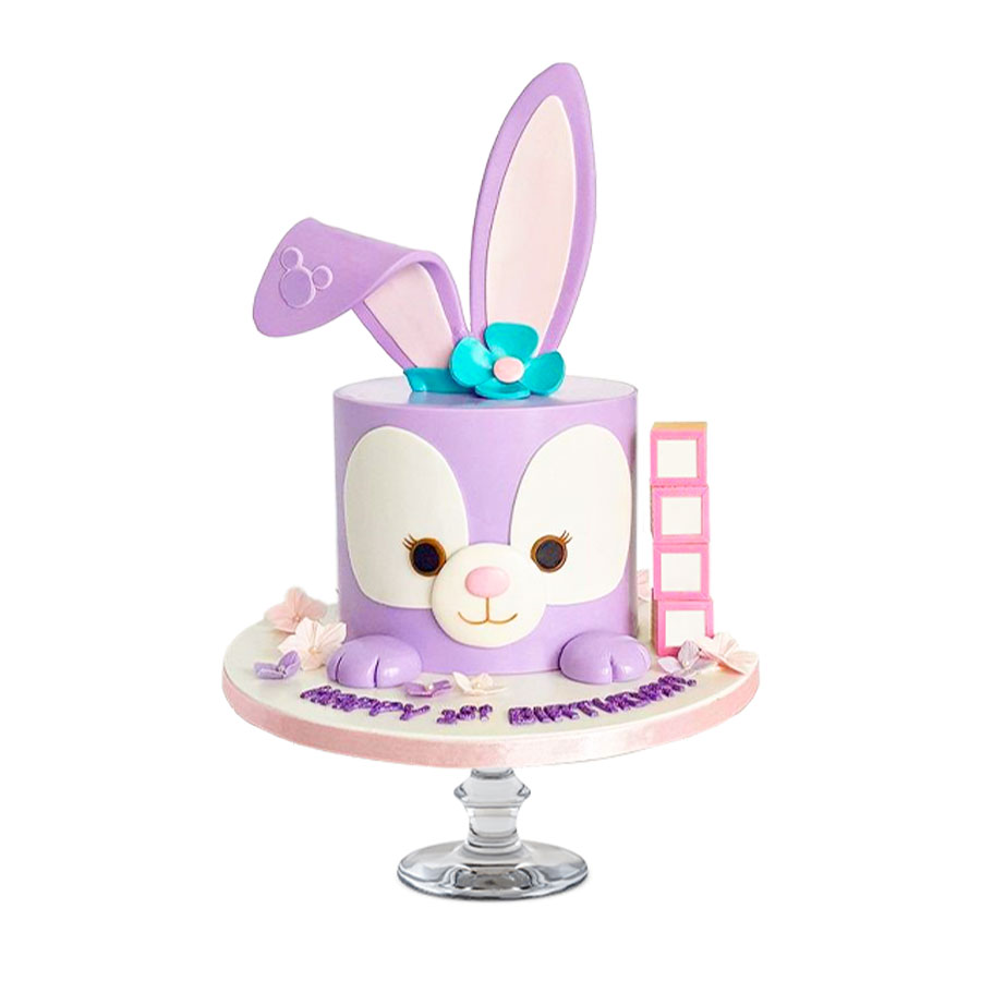 Violet bunny cake, Pastel de conejito morado