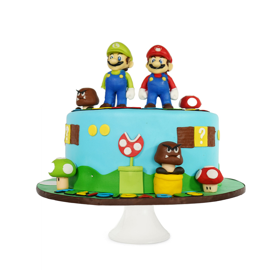 Mario and Luigi birthday cake, pastel decorado para fiesta de cumpleaños