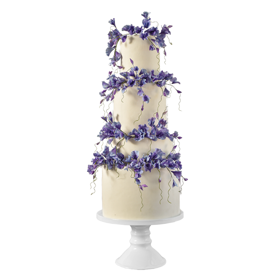Very peri orchid cake, pastel con orquídeas para bodas