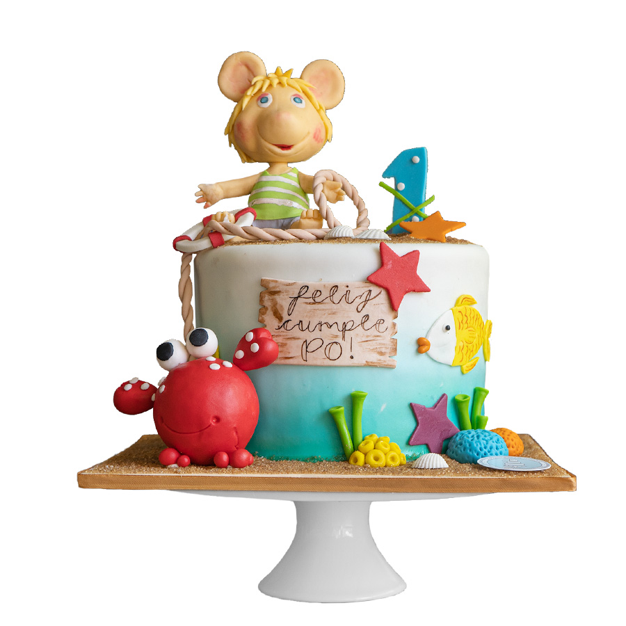 Topo Gigio First Cake, pastel decorado para cumpleaños 1