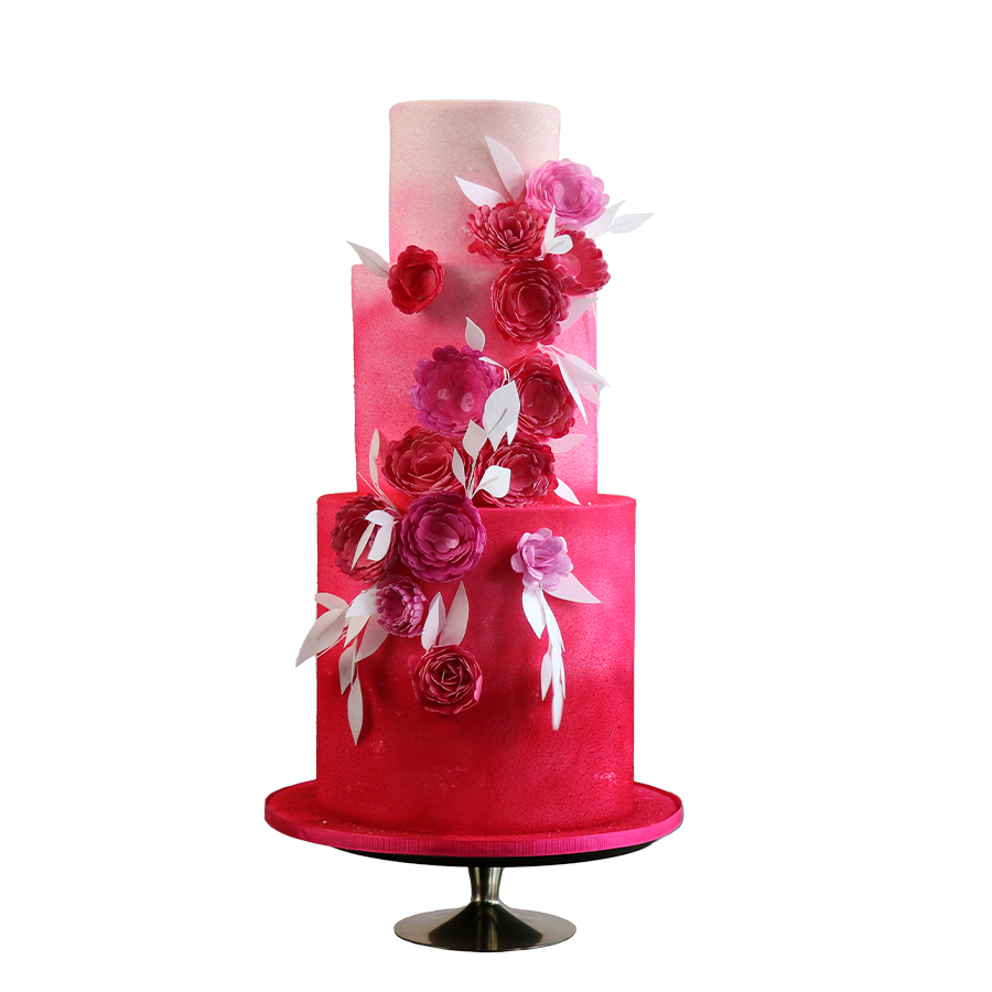 Pink Floral Gradient, pastel decorado de XV años
