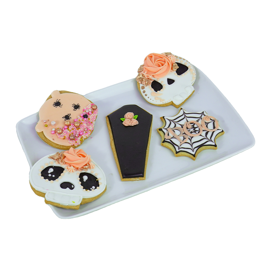 Pink Halloween Cookies, galletas decoradas día de brujas cute