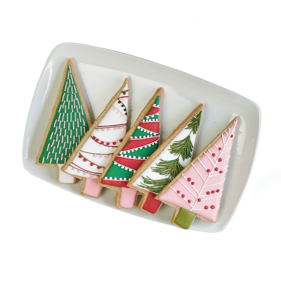 Sweet Christmas Tree Cookies - Galletas de árbol de Navidad