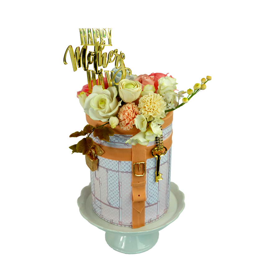Mother's day charm flower box cake, pastel de regalo de dia de las madres