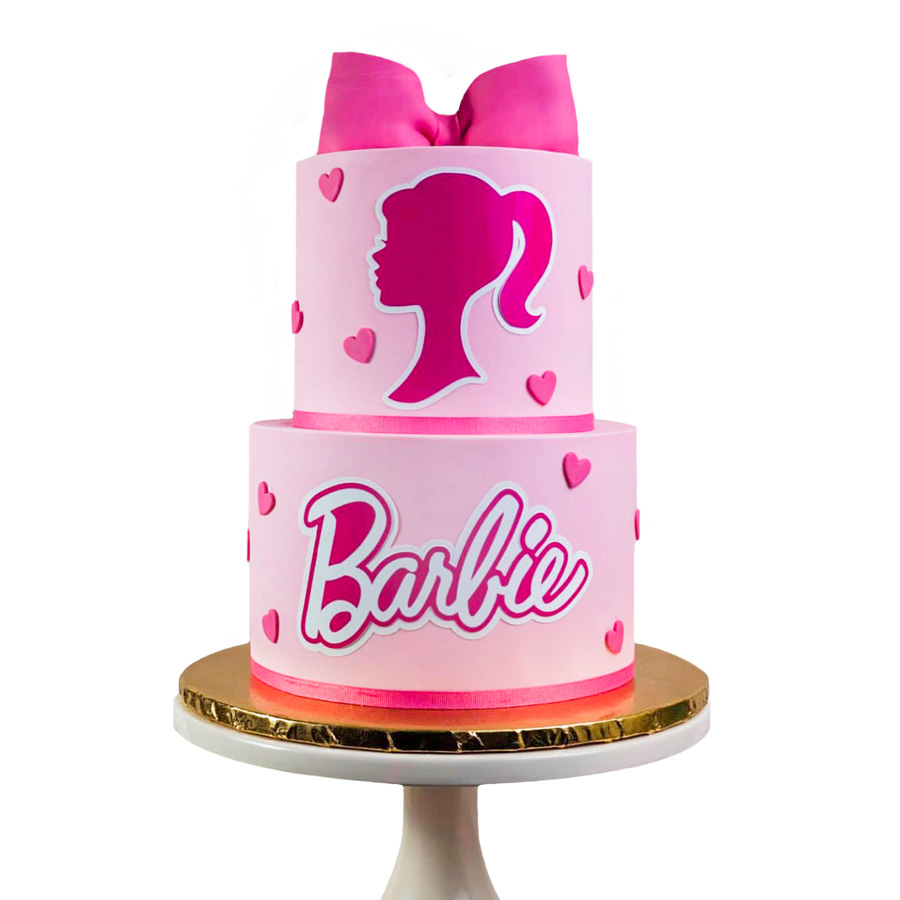 Barbie world pink cake, pastel color rosa de Barbie