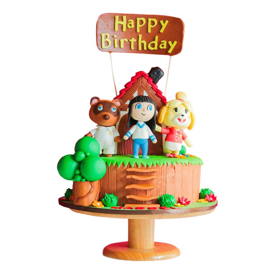 Animal crossing party cake - Pastel de cumpleaños de Animal Crossing