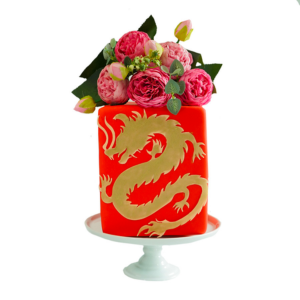 Pastel de Dragón y Flores - Dragon and Flowers Cake