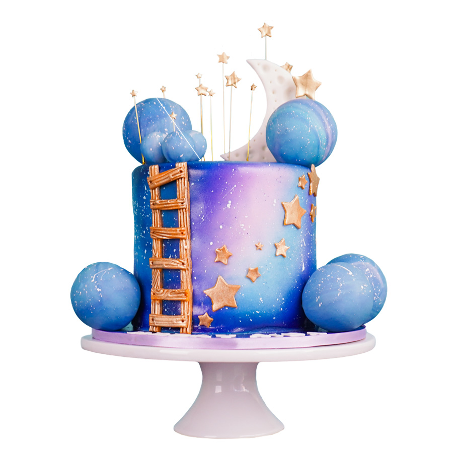 Pastel Galaxia y Extrellas - Galaxy and Stars Cake