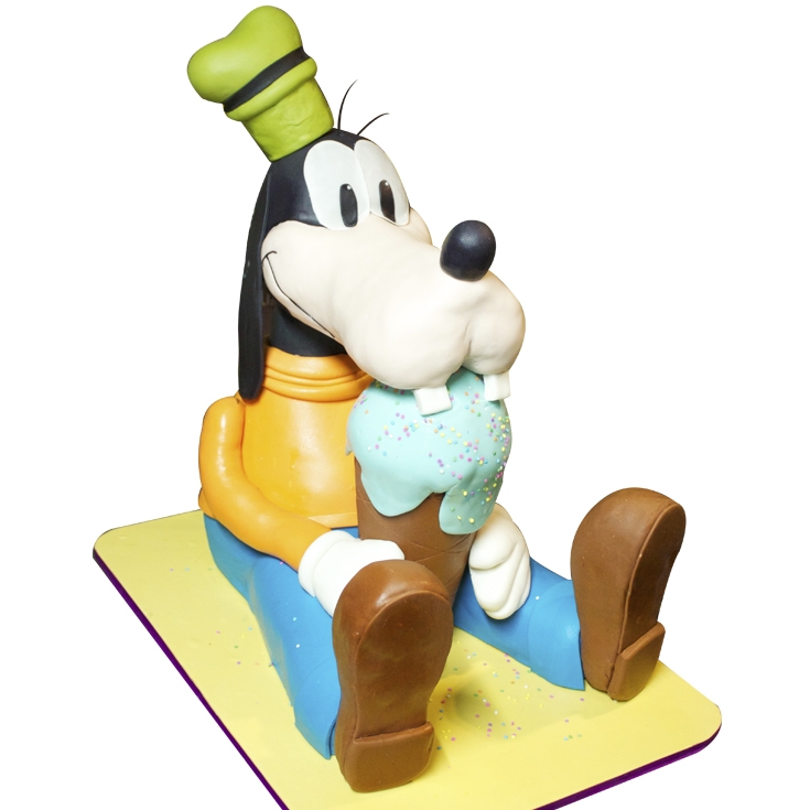 Goofy 3D Cake, pastel decorado de fondant con Tribilín de Disney